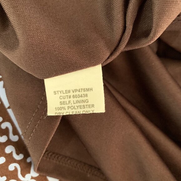 Eva Franco Blue Brown Geometric Fit And Flare Sleeveless Dress 4 Retro Chic - Picture 7 of 7